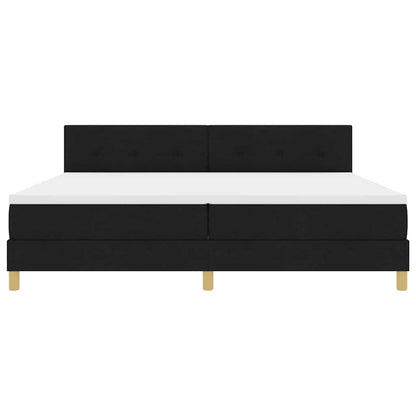 LED Box Spring Bed met hoofdeinde Zwart 200 x 200 cm Stof