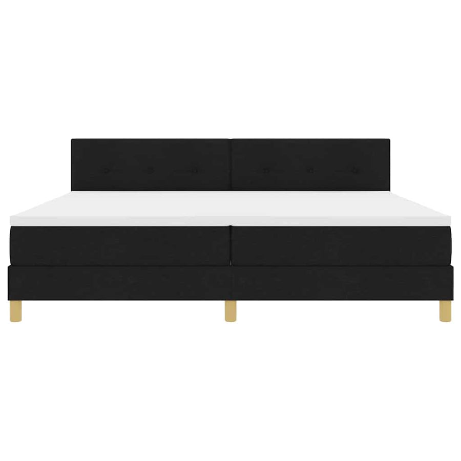 LED Box Spring Bed met hoofdeinde Zwart 200 x 200 cm Stof
