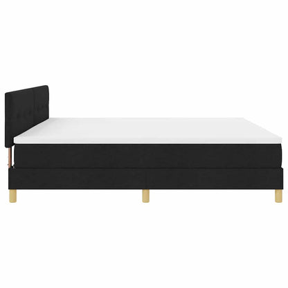 LED Box Spring Bed met hoofdeinde Zwart 200 x 200 cm Stof