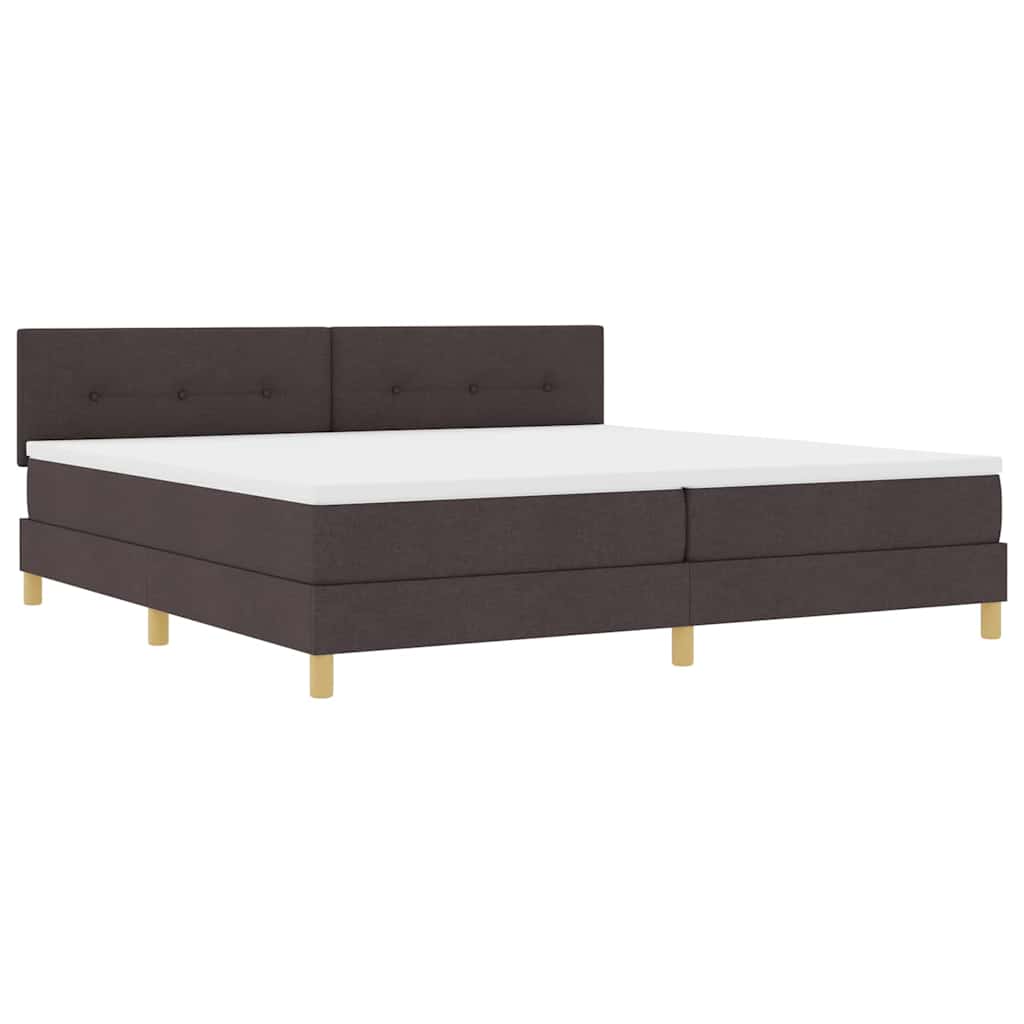 LED Box Spring Bed met hoofdeinde Donkerbruin 200 x 200 cm Stof