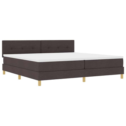 LED Box Spring Bed met hoofdeinde Donkerbruin 200 x 200 cm Stof