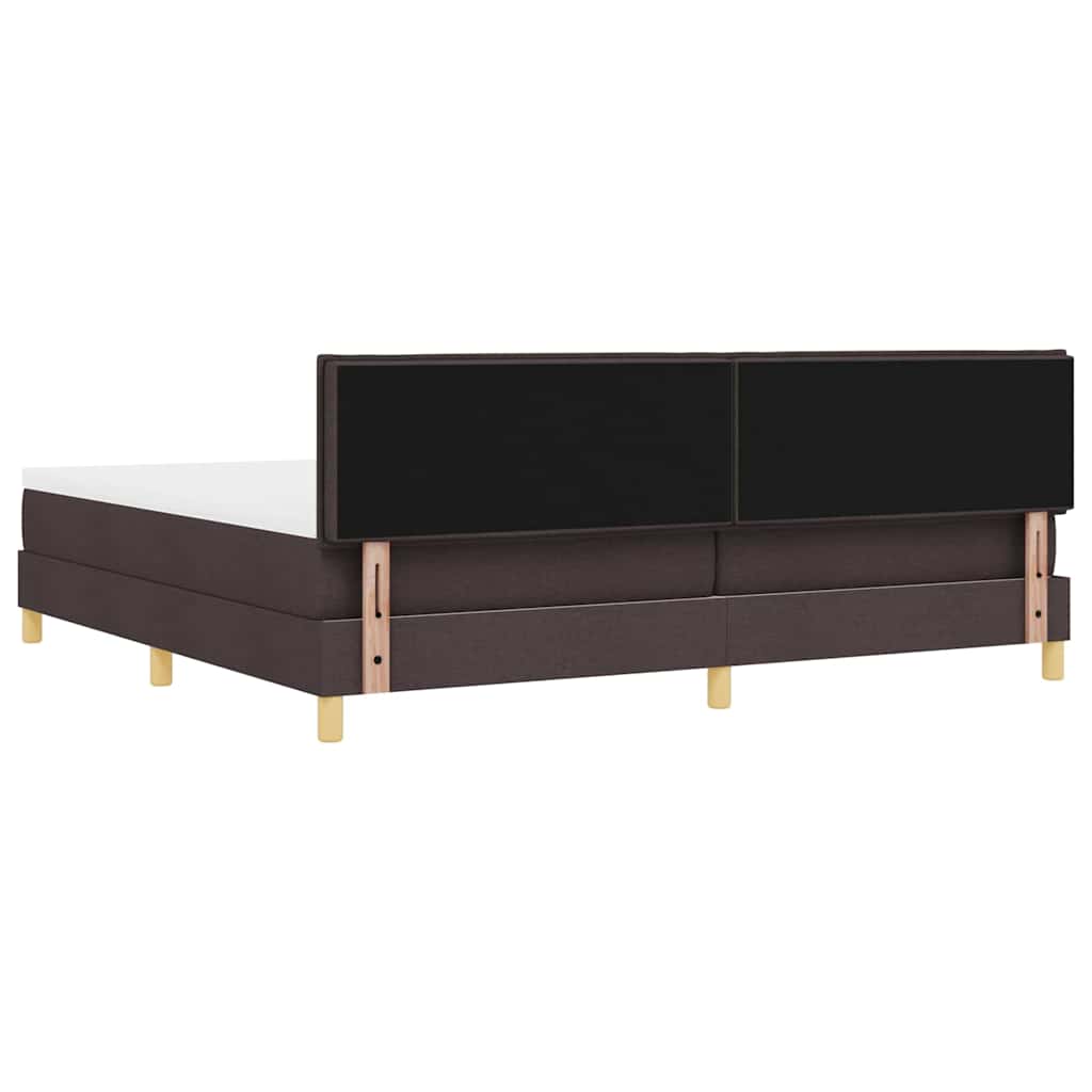 LED Box Spring Bed met hoofdeinde Donkerbruin 200 x 200 cm Stof