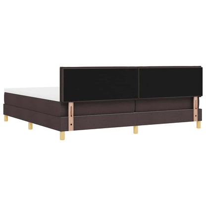 LED Box Spring Bed met hoofdeinde Donkerbruin 200 x 200 cm Stof