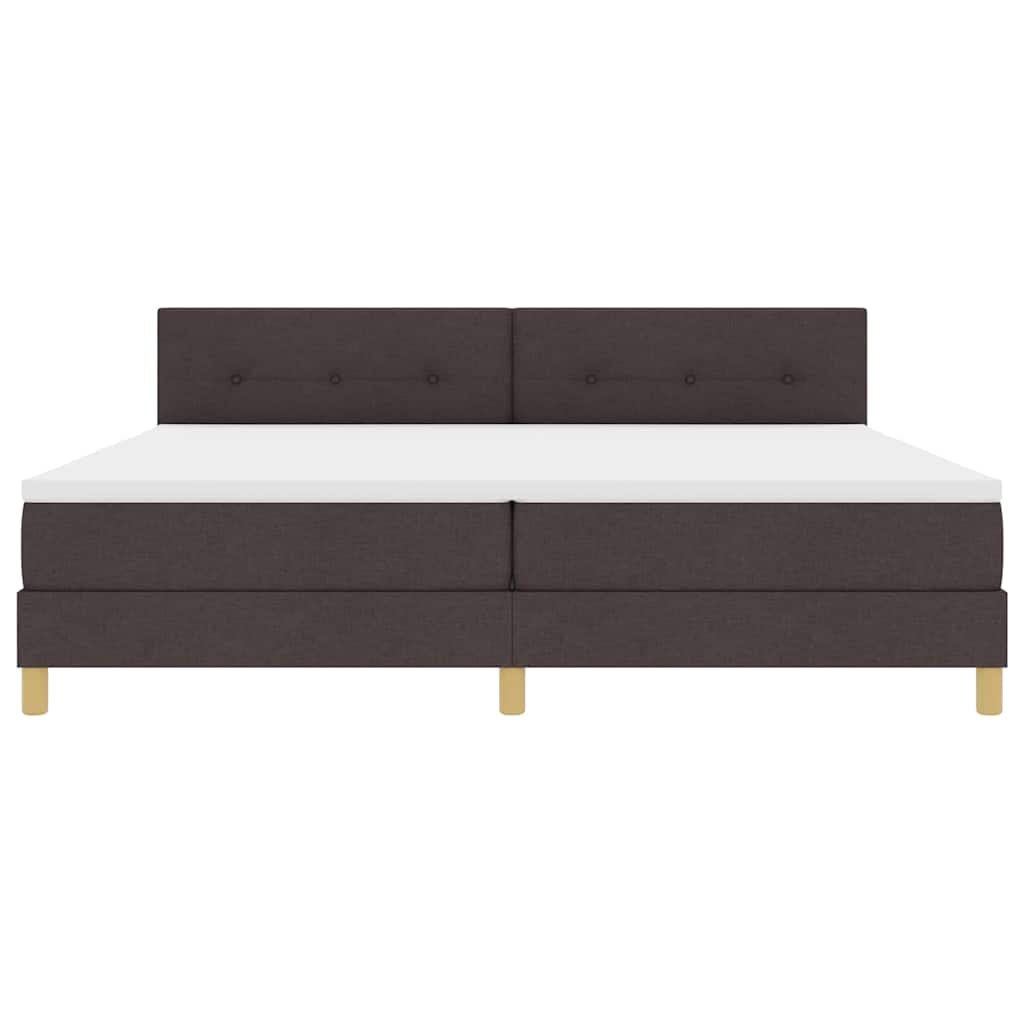LED Box Spring Bed met hoofdeinde Donkerbruin 200 x 200 cm Stof