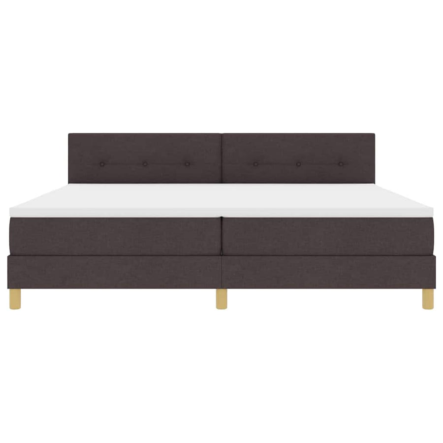 LED Box Spring Bed met hoofdeinde Donkerbruin 200 x 200 cm Stof
