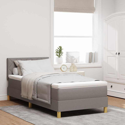LED Box Spring Bed met matras met LED Taupe 90 x 190 cm Stof