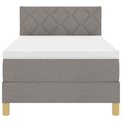 LED Box Spring Bed met matras met LED Taupe 90 x 190 cm Stof
