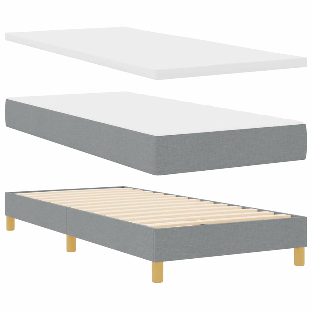 LED Box Spring Bed met hoofdeinde Lichtgrijs 100 x 200 cm Stof