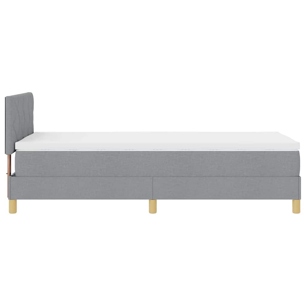 LED Box Spring Bed met hoofdeinde Lichtgrijs 100 x 200 cm Stof