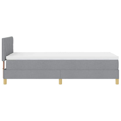 LED Box Spring Bed met hoofdeinde Lichtgrijs 100 x 200 cm Stof