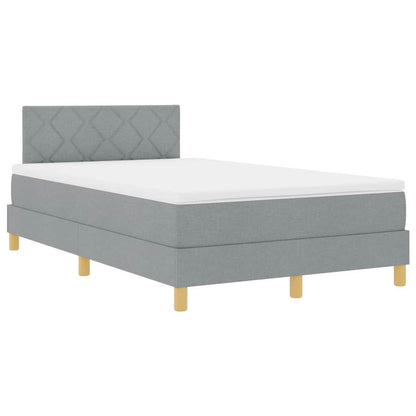 LED Box Spring Bed met hoofdeinde Lichtgrijs 120 x 190 cm Stof
