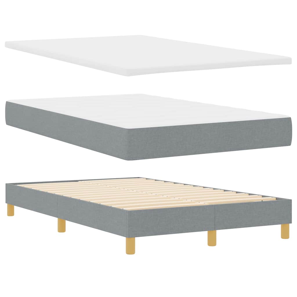LED Box Spring Bed met hoofdeinde Lichtgrijs 120 x 190 cm Stof