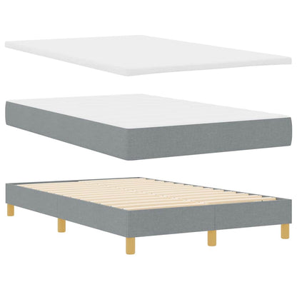LED Box Spring Bed met hoofdeinde Lichtgrijs 120 x 190 cm Stof