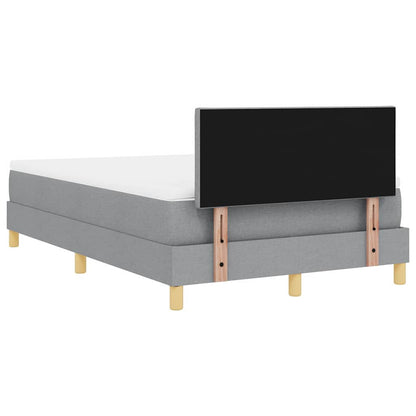 LED Box Spring Bed met hoofdeinde Lichtgrijs 120 x 190 cm Stof