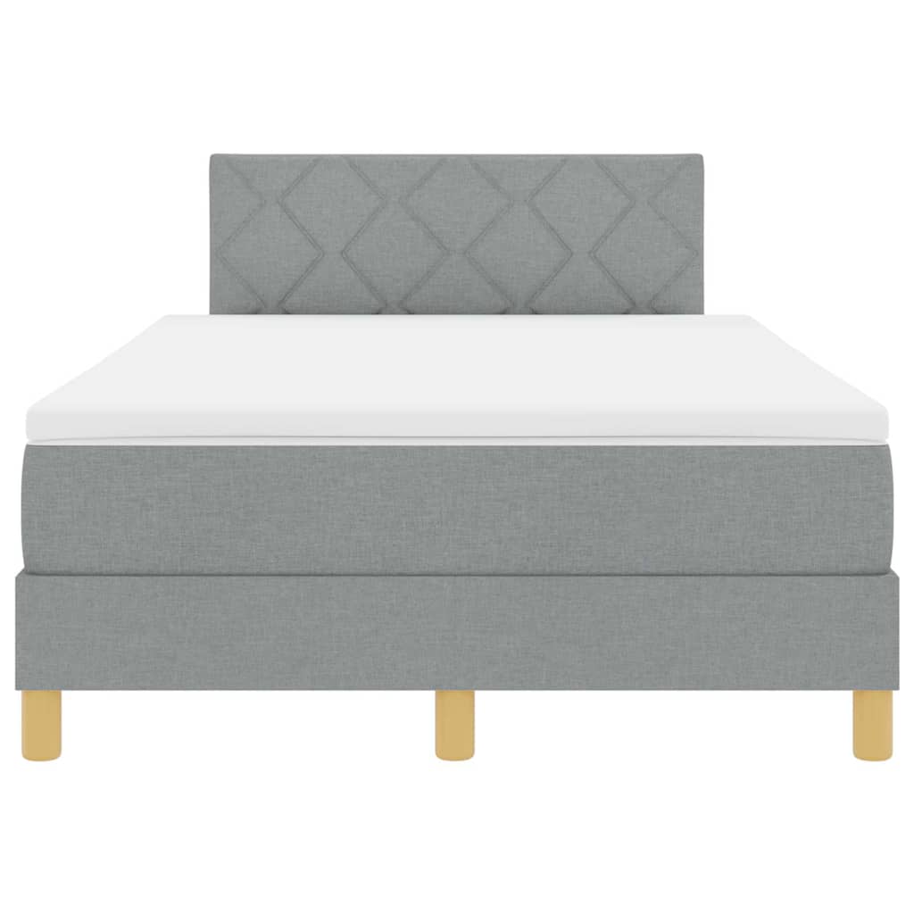 LED Box Spring Bed met hoofdeinde Lichtgrijs 120 x 190 cm Stof