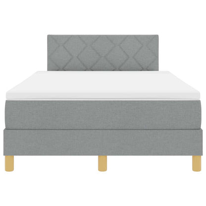 LED Box Spring Bed met hoofdeinde Lichtgrijs 120 x 190 cm Stof