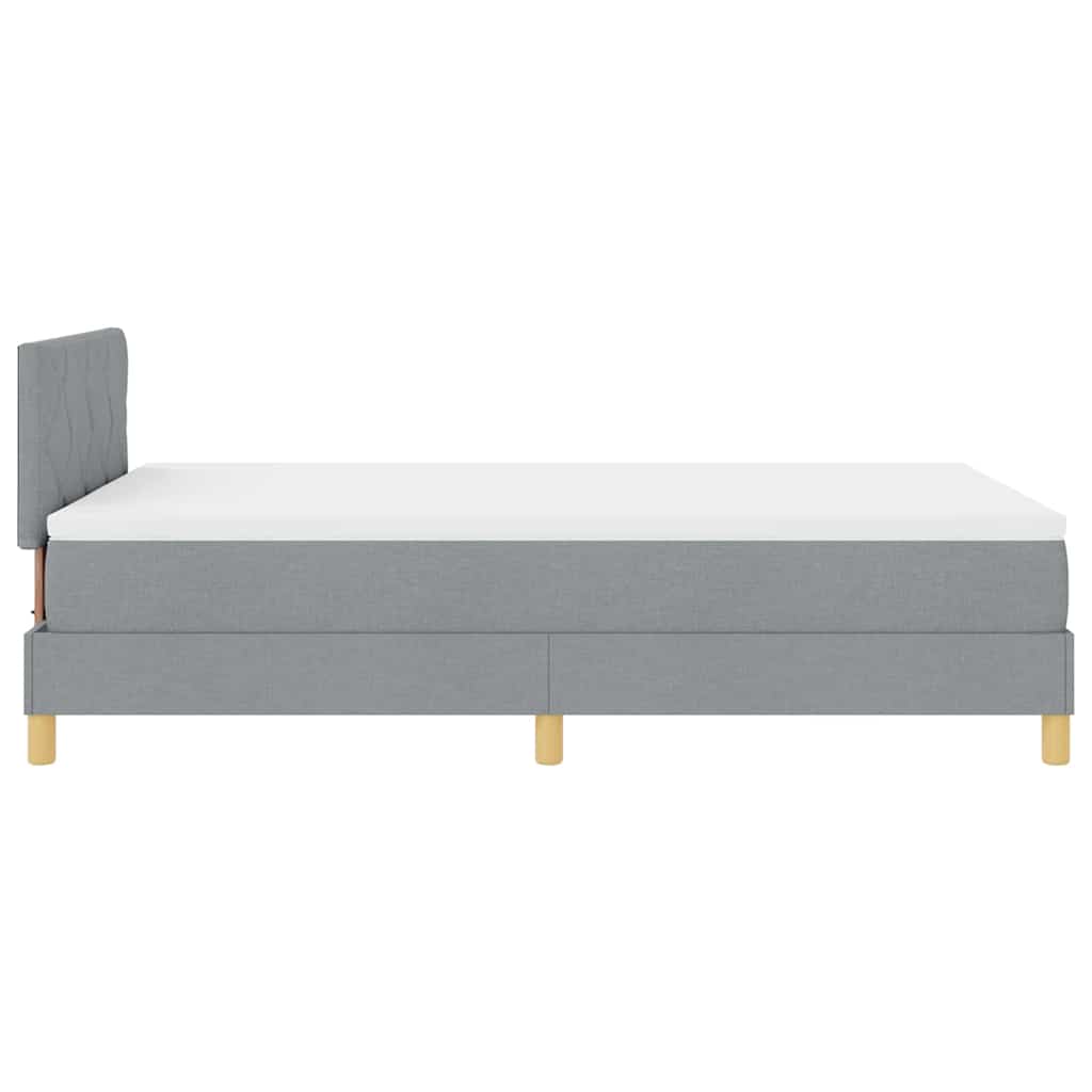 LED Box Spring Bed met hoofdeinde Lichtgrijs 120 x 190 cm Stof
