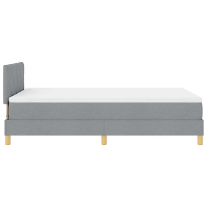 LED Box Spring Bed met hoofdeinde Lichtgrijs 120 x 190 cm Stof