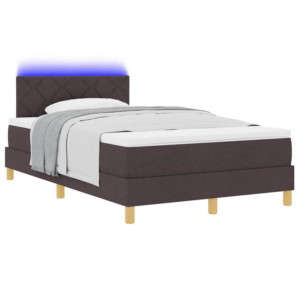 Boxspring bed met matras Donkerbruin 120 x 190 cm Stof