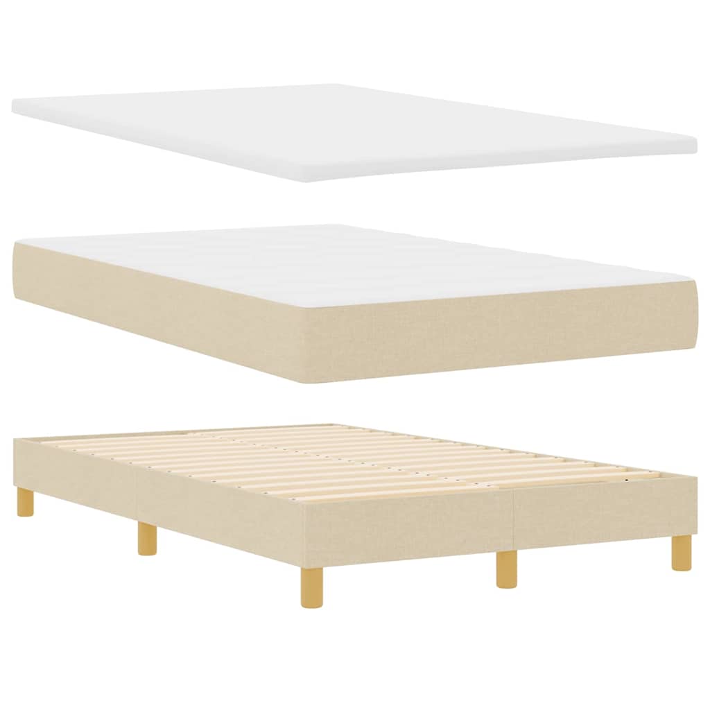 LED Box Spring Bed met kussen Crème 120 x 190 cm Stof