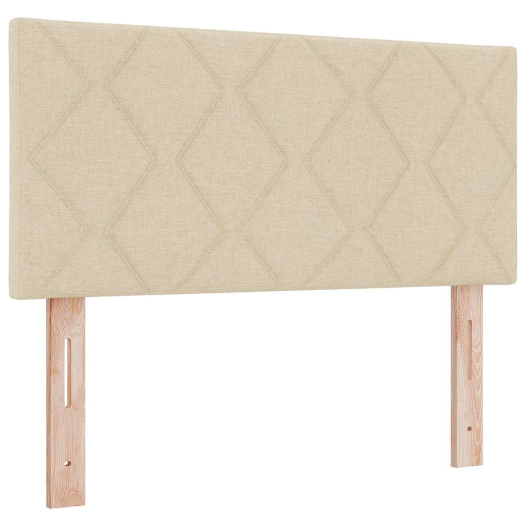 LED Box Spring Bed met kussen Crème 120 x 190 cm Stof