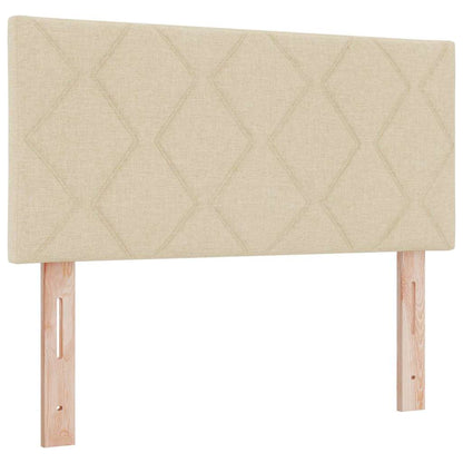 LED Box Spring Bed met kussen Crème 120 x 190 cm Stof
