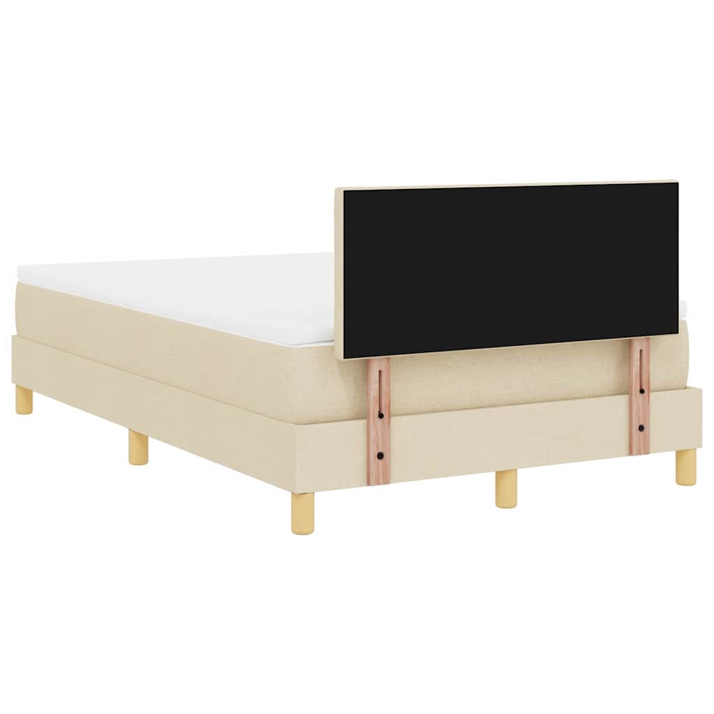 LED Box Spring Bed met kussen Crème 120 x 190 cm Stof