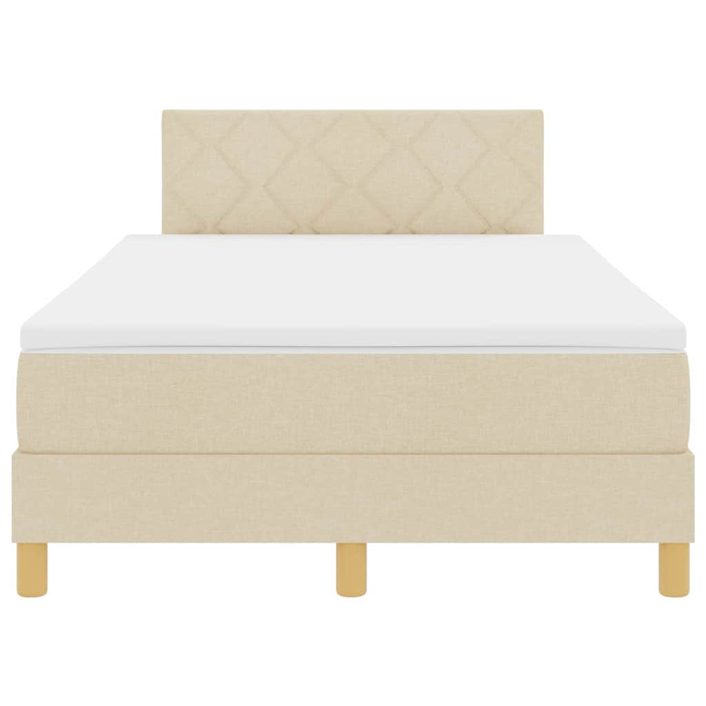 LED Box Spring Bed met kussen Crème 120 x 190 cm Stof