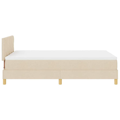 LED Box Spring Bed met kussen Crème 120 x 190 cm Stof