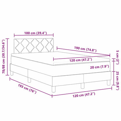 LED Box Spring Bed met kussen Crème 120 x 190 cm Stof