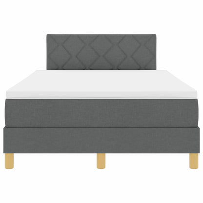 LED Box Spring Bed met matras Donkergrijs 120 x 200 cm Stof