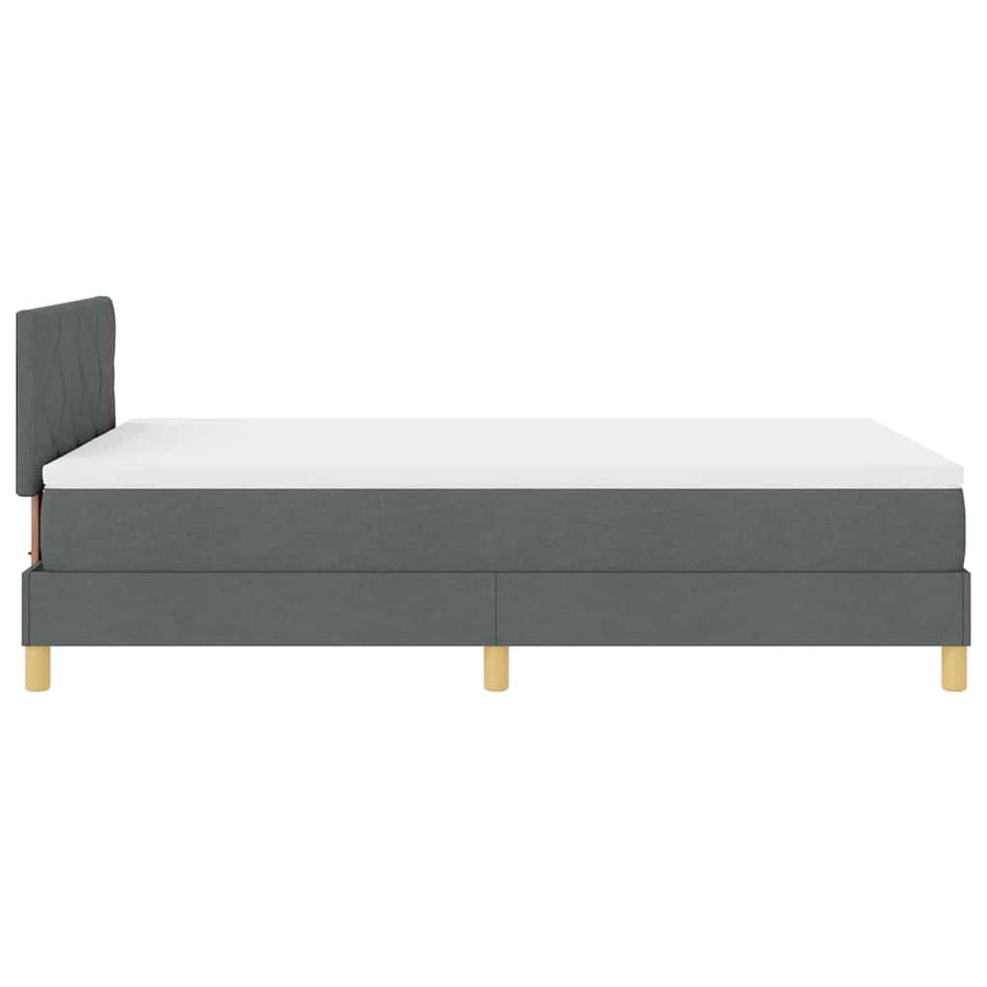 LED Box Spring Bed met matras Donkergrijs 120 x 200 cm Stof