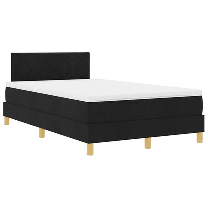 LED Box Spring Bed met matras met LED Zwart 120 x 200 cm Stof