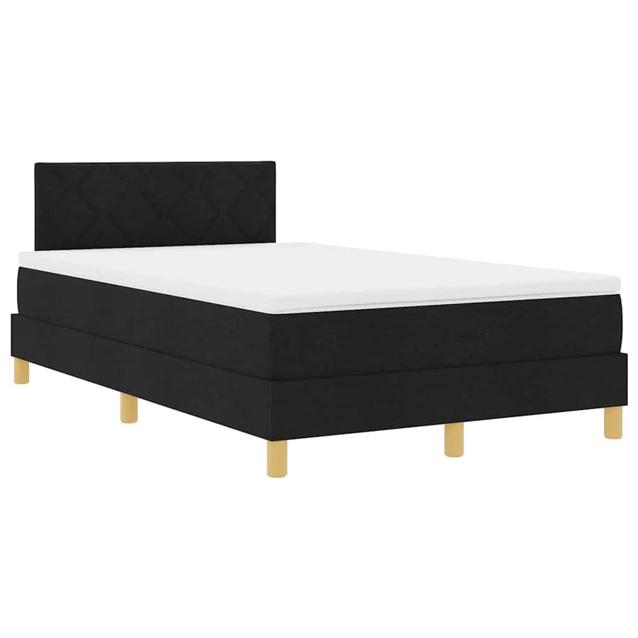LED Box Spring Bed met matras met LED Zwart 120 x 200 cm Stof