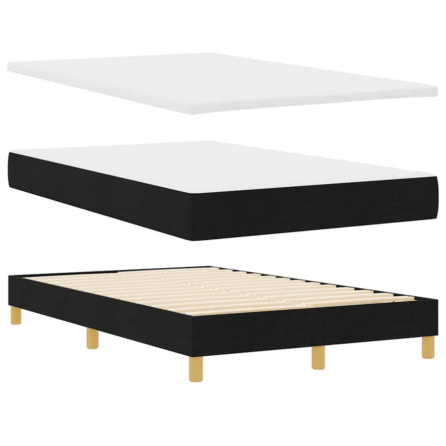 LED Box Spring Bed met matras met LED Zwart 120 x 200 cm Stof