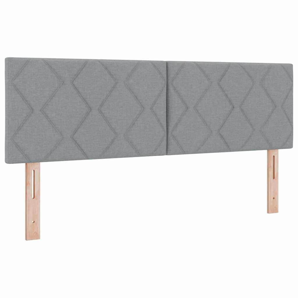 LED Box Spring Bed met hoofdeinde Lichtgrijs 140 x 190 cm Stof