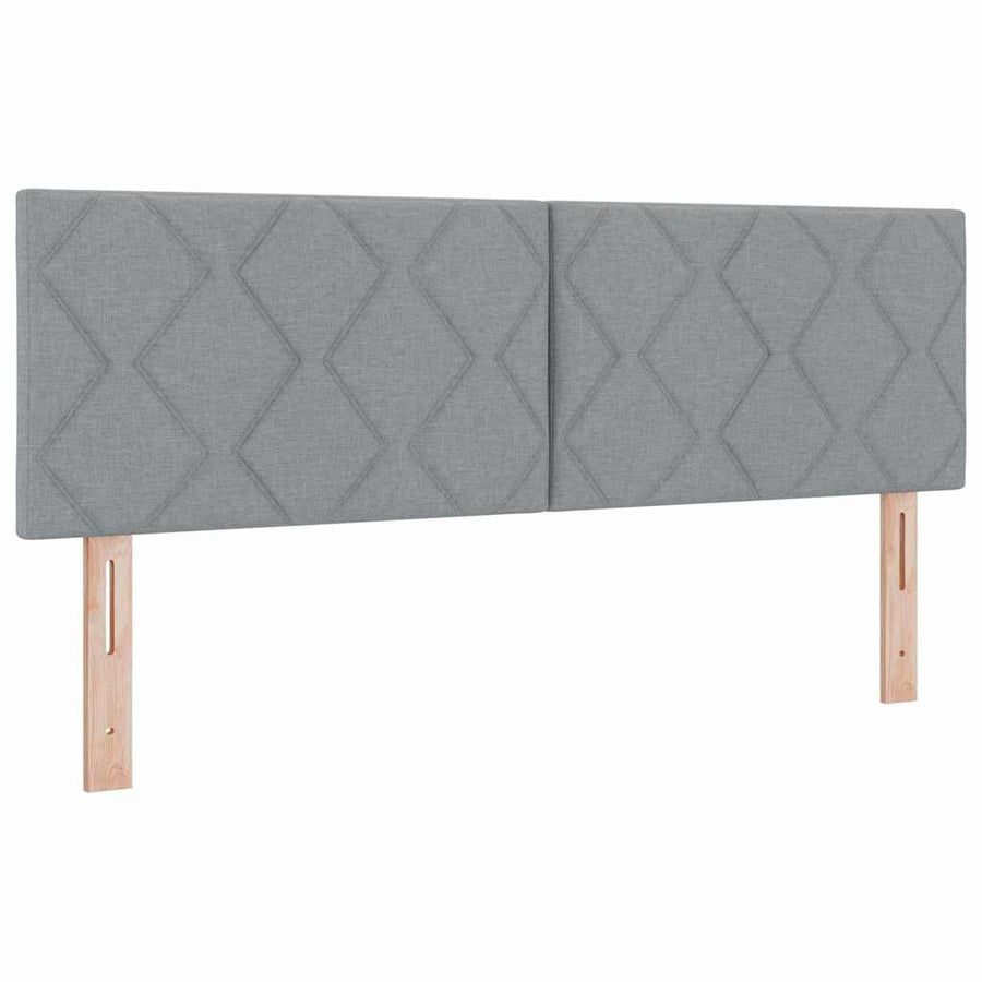 LED Box Spring Bed met hoofdeinde Lichtgrijs 140 x 190 cm Stof