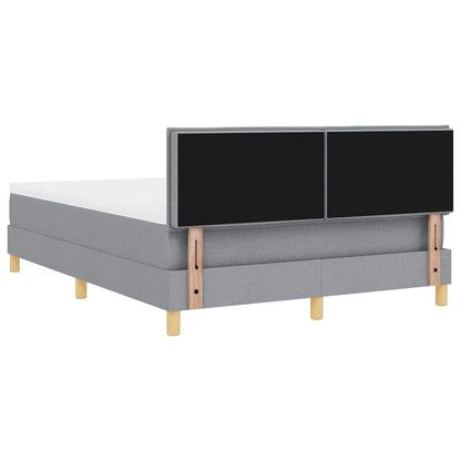 LED Box Spring Bed met hoofdeinde Lichtgrijs 140 x 190 cm Stof