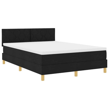 LED Box Spring Bed met hoofdeinde Zwart 140 x 190 cm Stof