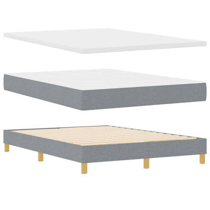 LED Box Spring Bed met hoofdeinde Lichtgrijs 140 x 200 cm Stof