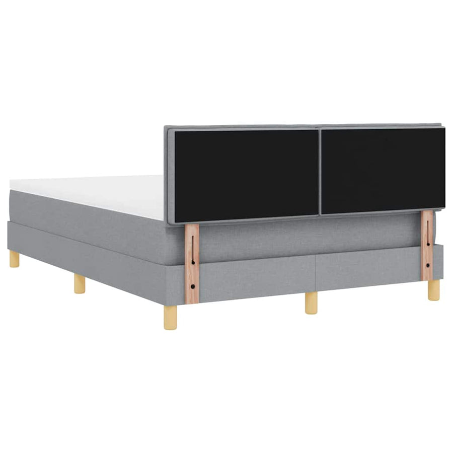 LED Box Spring Bed met hoofdeinde Lichtgrijs 140 x 200 cm Stof
