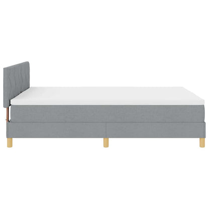 LED Box Spring Bed met hoofdeinde Lichtgrijs 140 x 200 cm Stof
