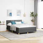 Boxspringbed LED Donkergrijs 140x200 cm stof