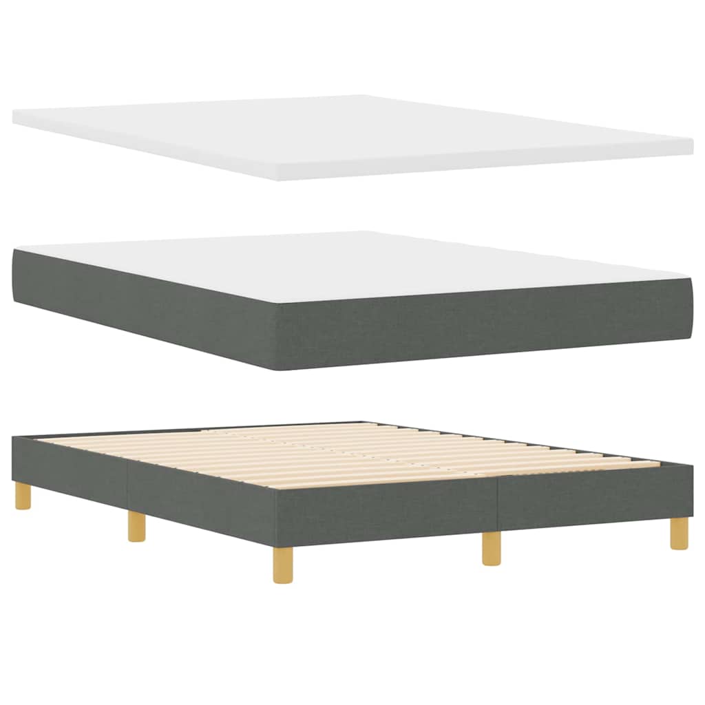 LED Box Spring Bed met hoofdeinde Donkergrijs 140 x 200 cm Stof