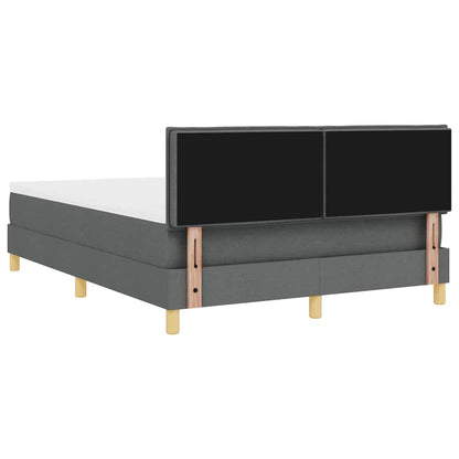 LED Box Spring Bed met hoofdeinde Donkergrijs 140 x 200 cm Stof