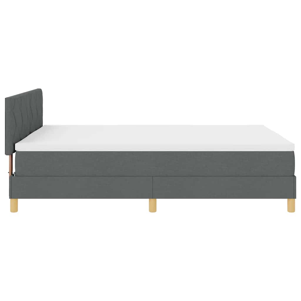 LED Box Spring Bed met hoofdeinde Donkergrijs 140 x 200 cm Stof