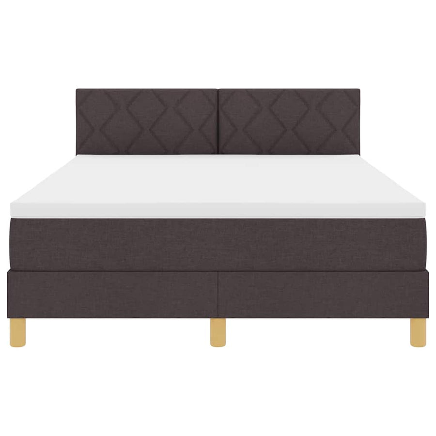 LED Box Spring Bed met hoofdeinde Donkerbruin 140 x 200 cm Stof