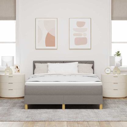 LED Box Spring Bed met hoofdeinde Taupe 140 x 200 cm Stof