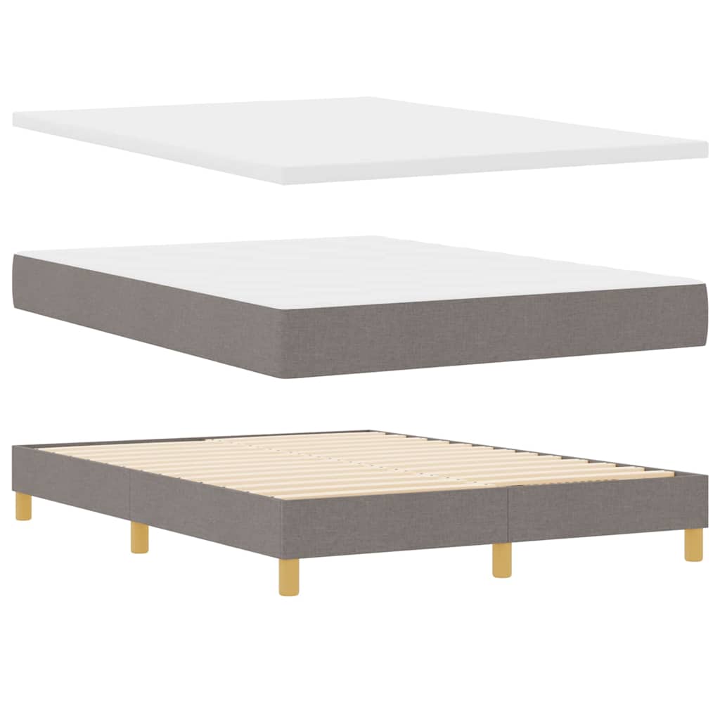 LED Box Spring Bed met hoofdeinde Taupe 140 x 200 cm Stof