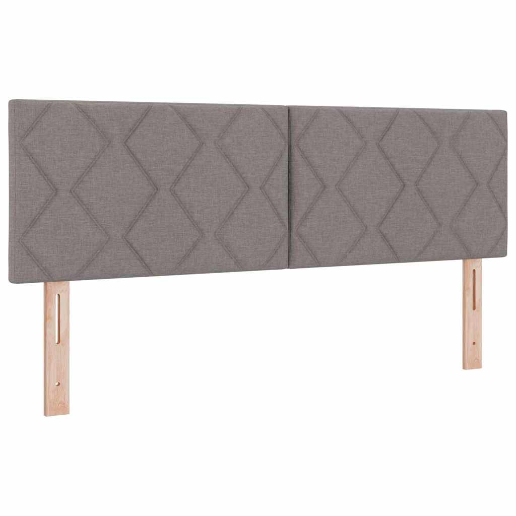LED Box Spring Bed met hoofdeinde Taupe 140 x 200 cm Stof